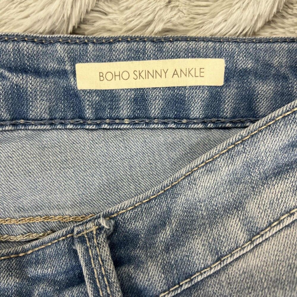 Vintage America Blues Jeans Women 12/31 Boho Skinny Ankle Embroidered Denim - Picture 5 of 12